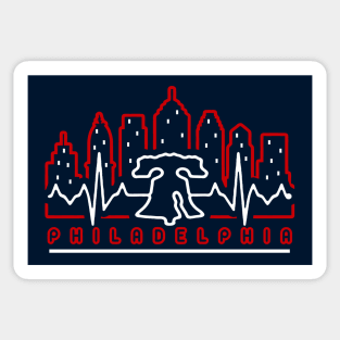 Philadelphia Patriotic EKG Heartbeat Philly Fan Favorite Sticker